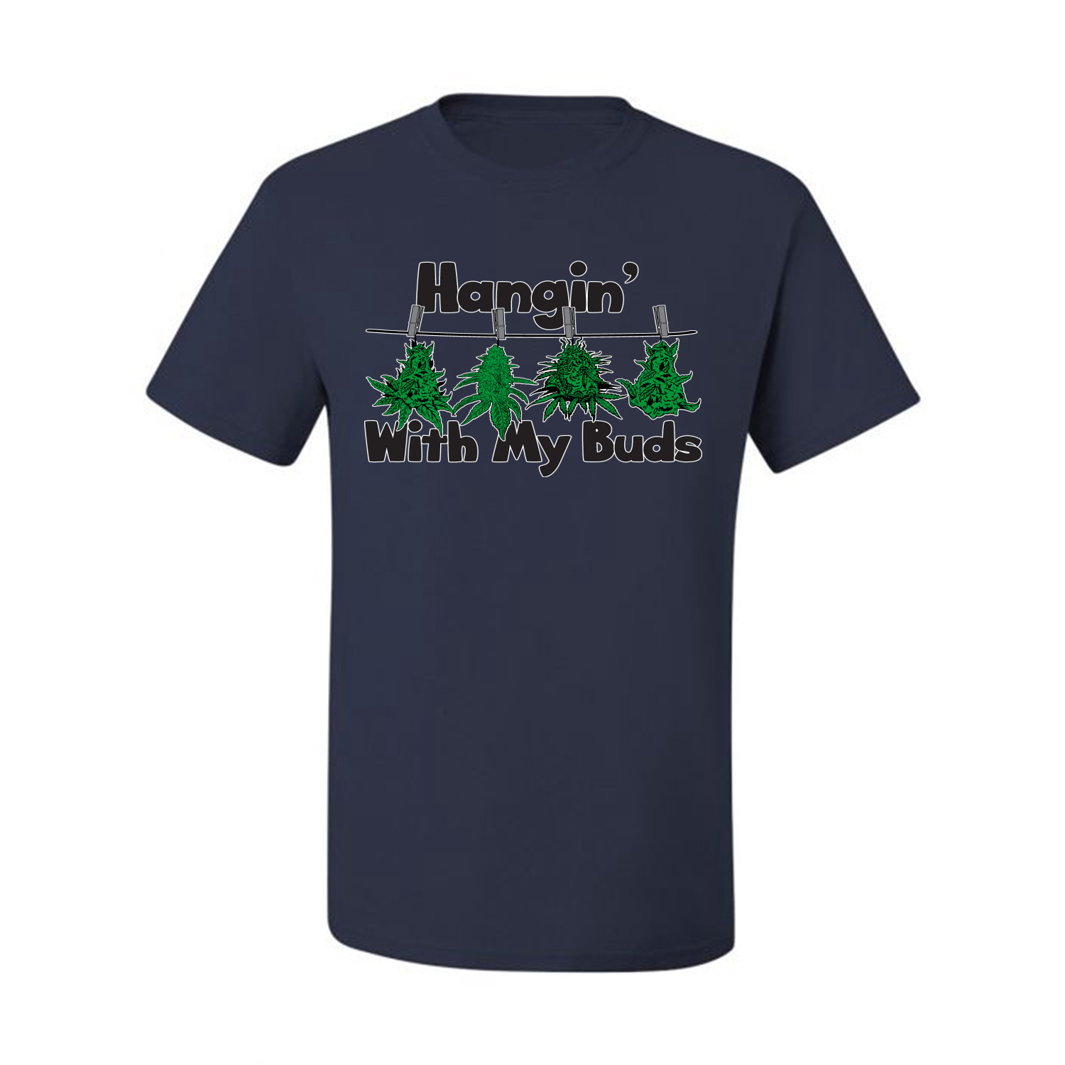 Hangin with My Buds THC Marijuana CBD Weed Men Graphic Tshirt - Picture 13 of 21