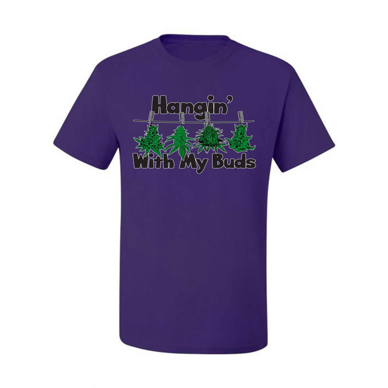 Hangin with My Buds THC Marijuana CBD Weed Men Graphic Tshirt - Picture 15 of 21