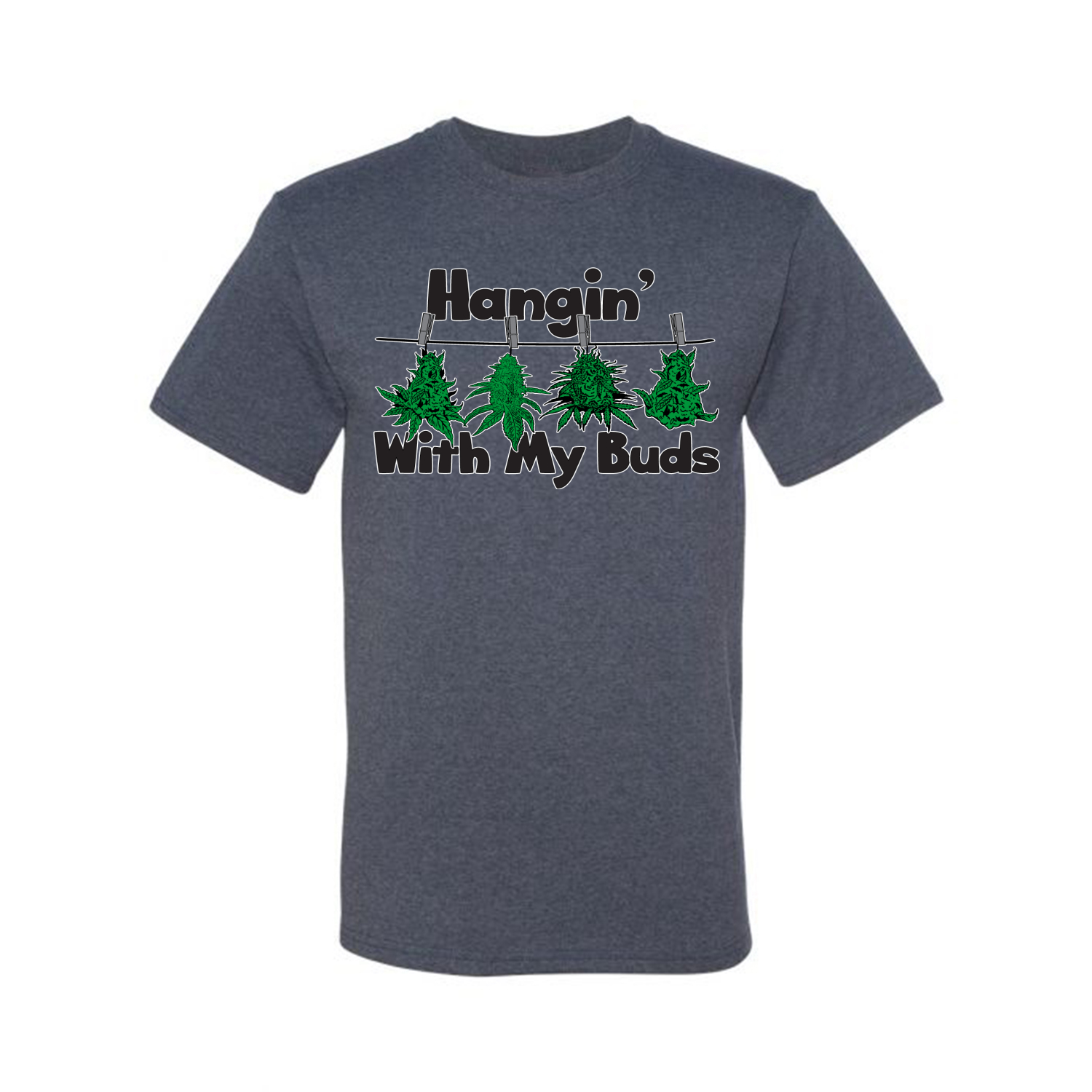 Hangin with My Buds THC Marijuana CBD Weed Men Graphic Tshirt - Picture 18 of 21