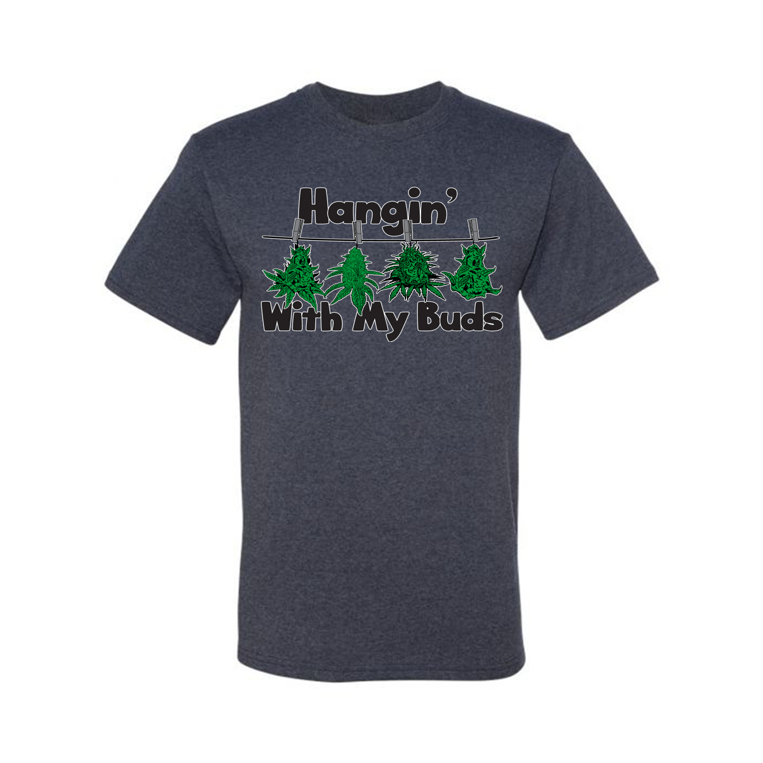 Hangin with My Buds THC Marijuana CBD Weed Men Graphic Tshirt - Picture 19 of 21