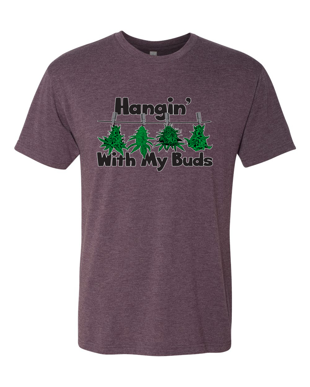 Camiseta Hangin with My Buds THC Marihuana CBD Hierba Para Hombre Premium Tri Blend - Imagen 8 de 11