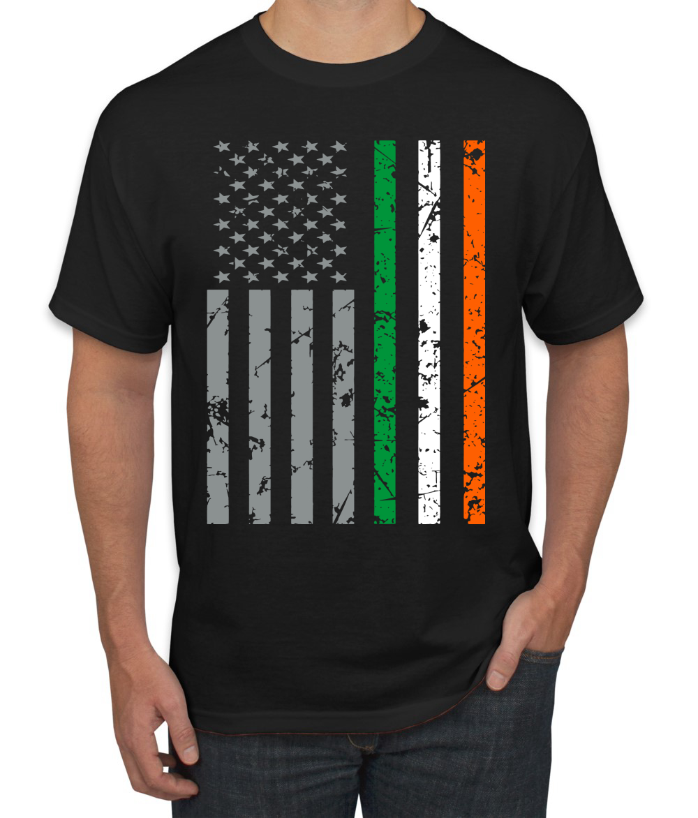 Irish American Heritage USA Flag St Patricks Day Men Graphic Tshirt - Picture 3 of 4