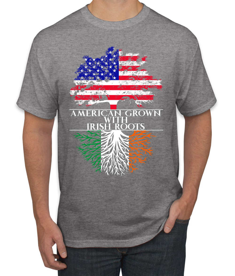 American Grown with Irish Roots St Patricks Day Men Graphic Tshirt - Picture 5 of 6