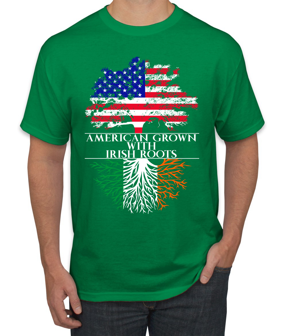 American Grown with Irish Roots St Patricks Day Men Graphic Tshirt - Picture 6 of 6
