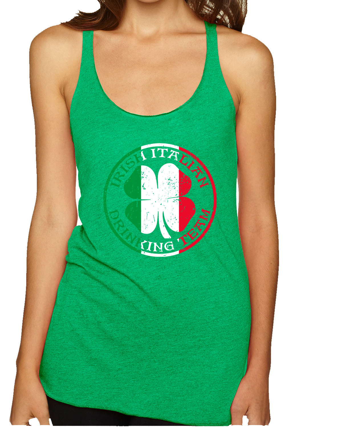 Irish Italian Drinking Team Mixed Race St Patricks Day Tri-Blend Tank Top - Picture 3 of 5