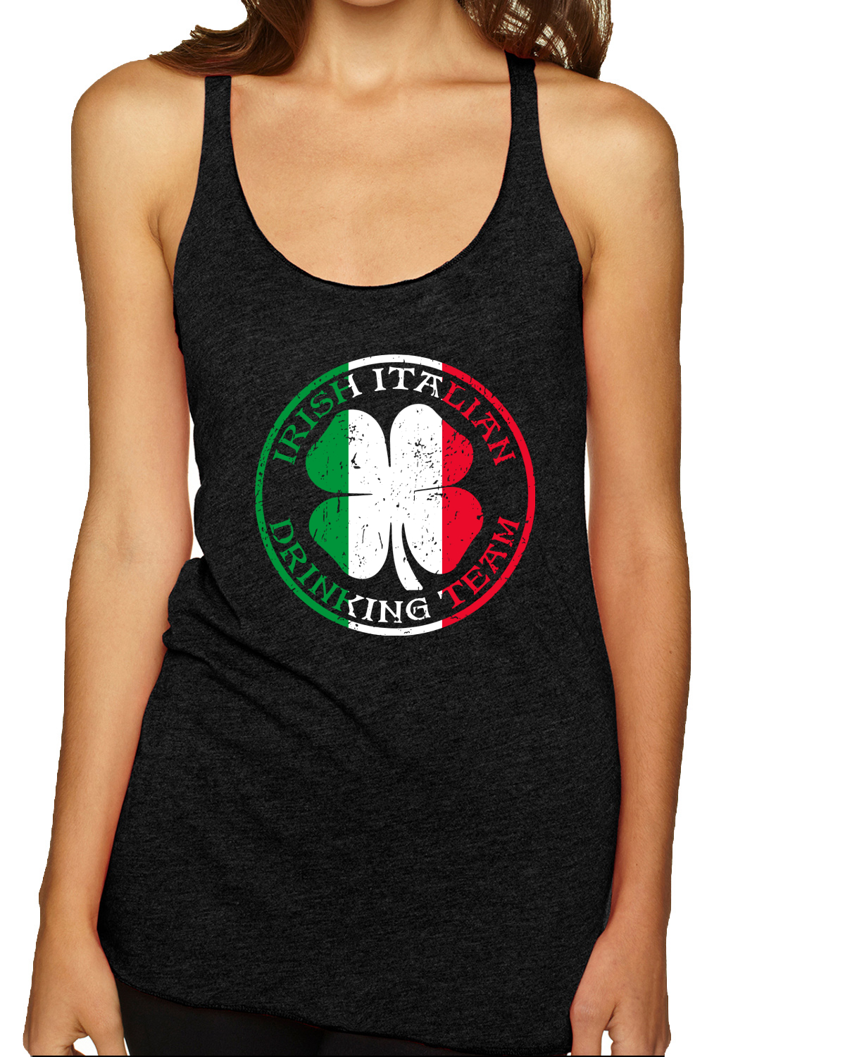 Irish Italian Drinking Team Mixed Race St Patricks Day Tri-Blend Tank Top - Picture 5 of 5