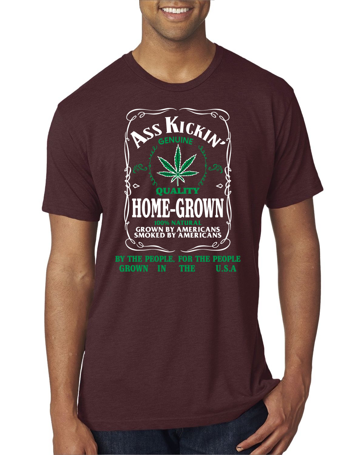 Camiseta Ass Kickin"" Cultivada en Casa Calidad Genuina Hierba Hombres Premium Tri Mezcla - Imagen 12 de 16