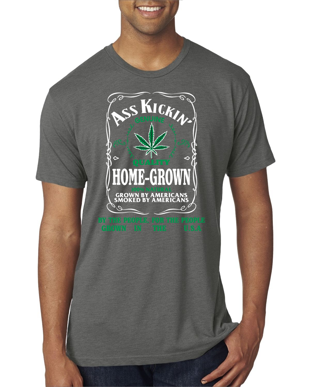 Camiseta Ass Kickin"" Cultivada en Casa Calidad Genuina Hierba Hombres Premium Tri Mezcla - Imagen 14 de 16