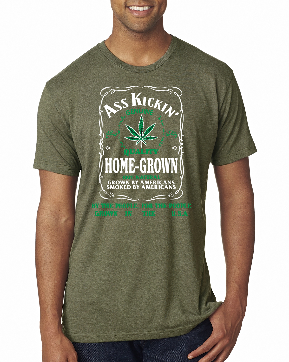 Camiseta Ass Kickin"" Cultivada en Casa Calidad Genuina Hierba Hombres Premium Tri Mezcla - Imagen 11 de 16