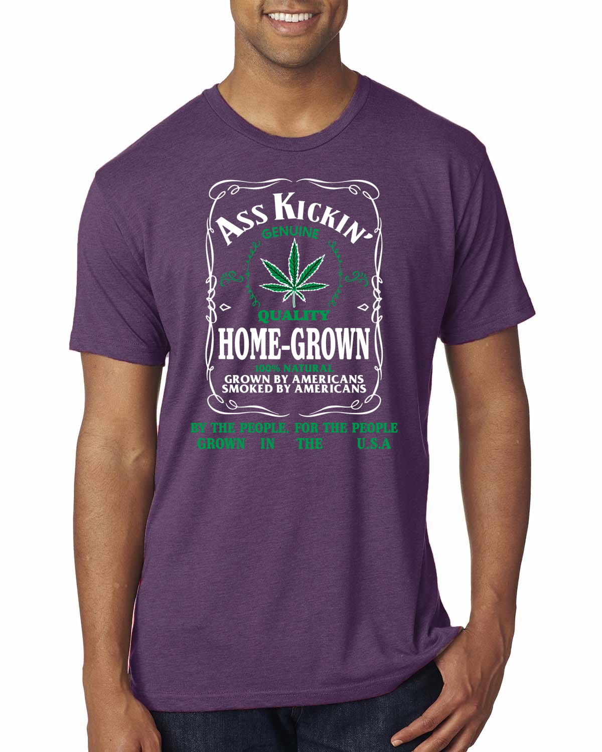 Camiseta Ass Kickin"" Cultivada en Casa Calidad Genuina Hierba Hombres Premium Tri Mezcla - Imagen 8 de 16