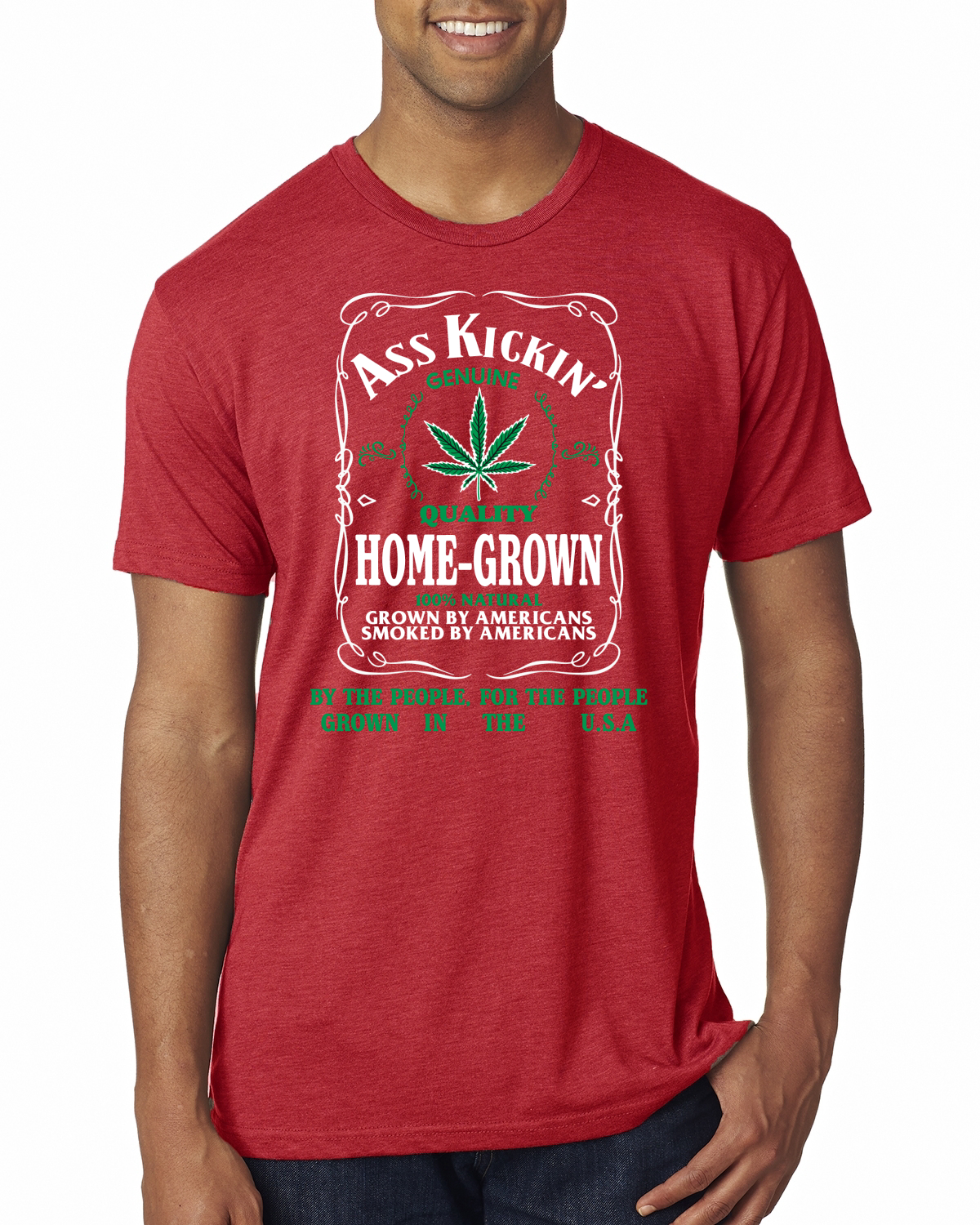 Camiseta Ass Kickin"" Cultivada en Casa Calidad Genuina Hierba Hombres Premium Tri Mezcla - Imagen 9 de 16