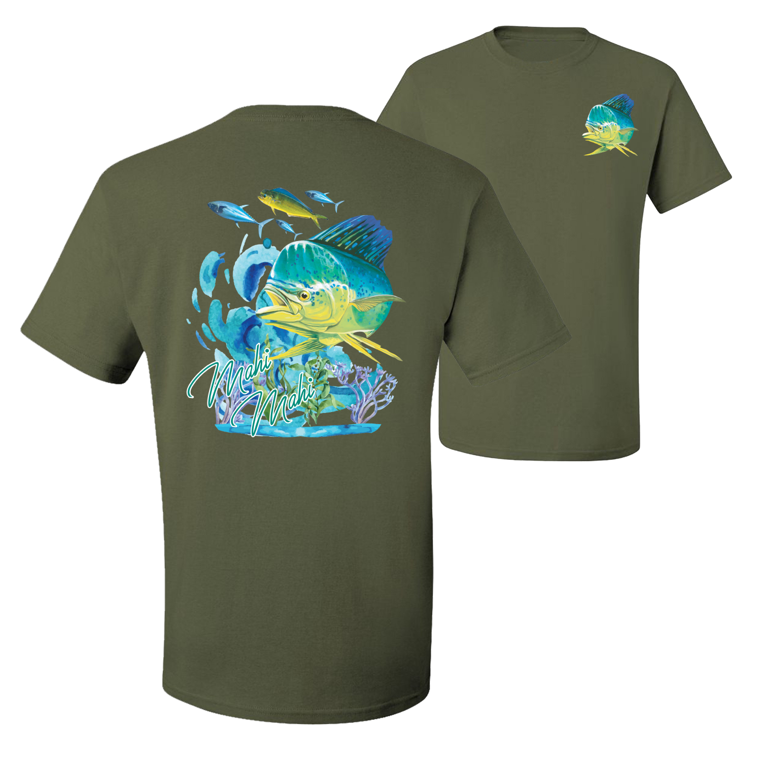Classic Fresh Mahi Classic Nautical Fish Graphic Men Tshirt - Picture 14 of 25