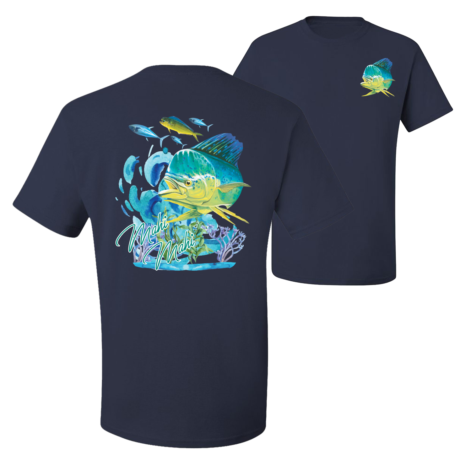 Classic Fresh Mahi Classic Nautical Fish Graphic Men Tshirt - Picture 16 of 25