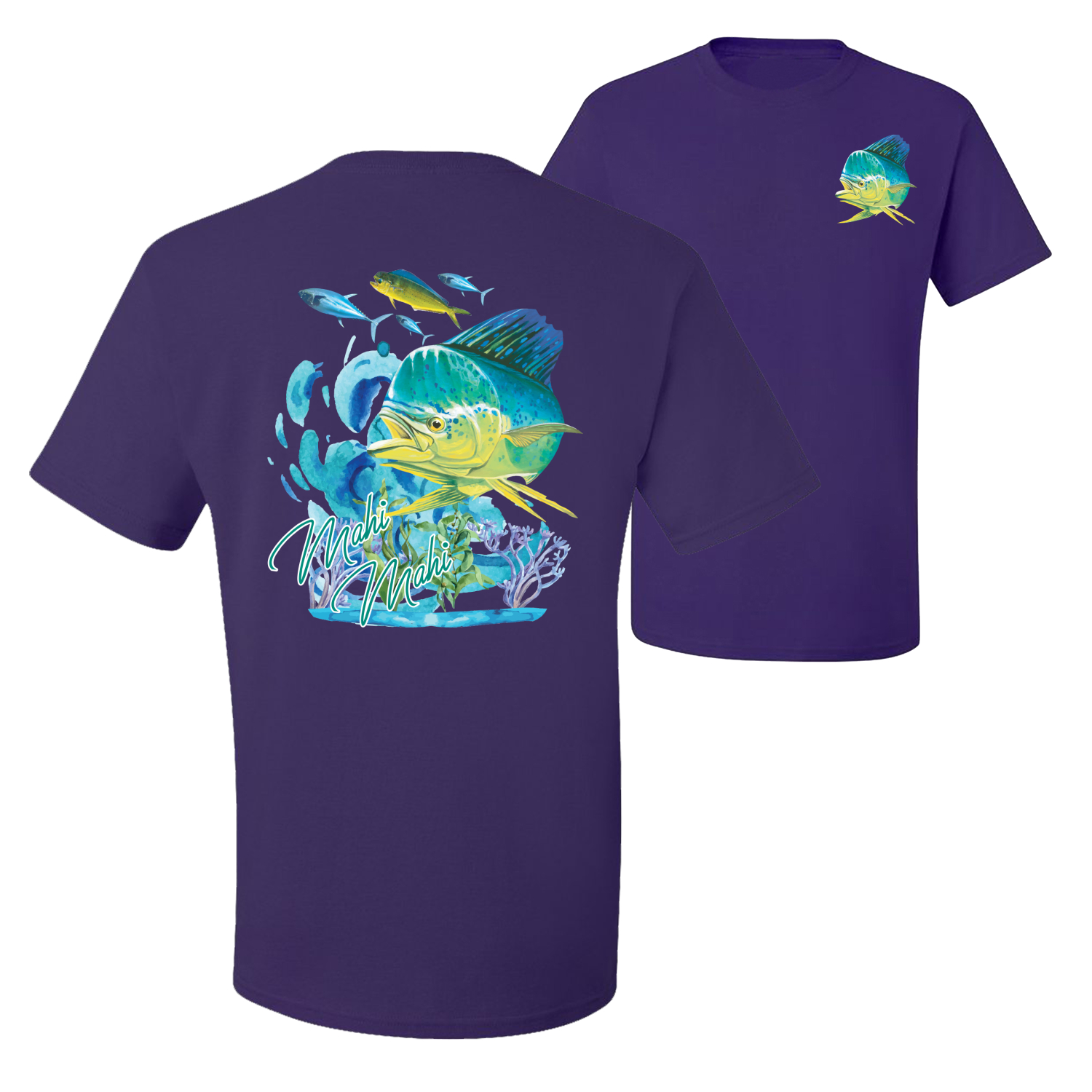 Classic Fresh Mahi Classic Nautical Fish Graphic Men Tshirt - Picture 18 of 25