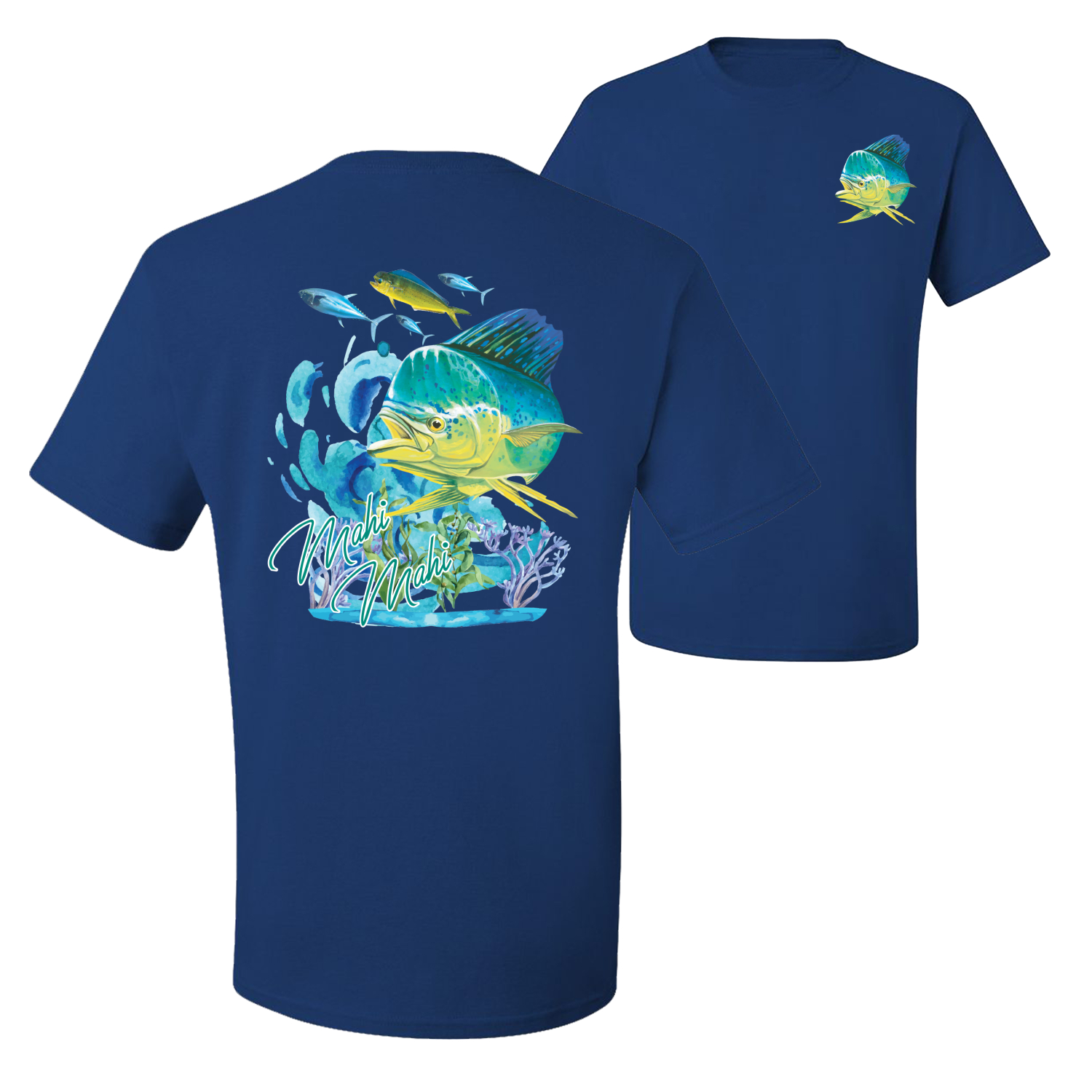 Classic Fresh Mahi Classic Nautical Fish Graphic Men Tshirt - Picture 20 of 25