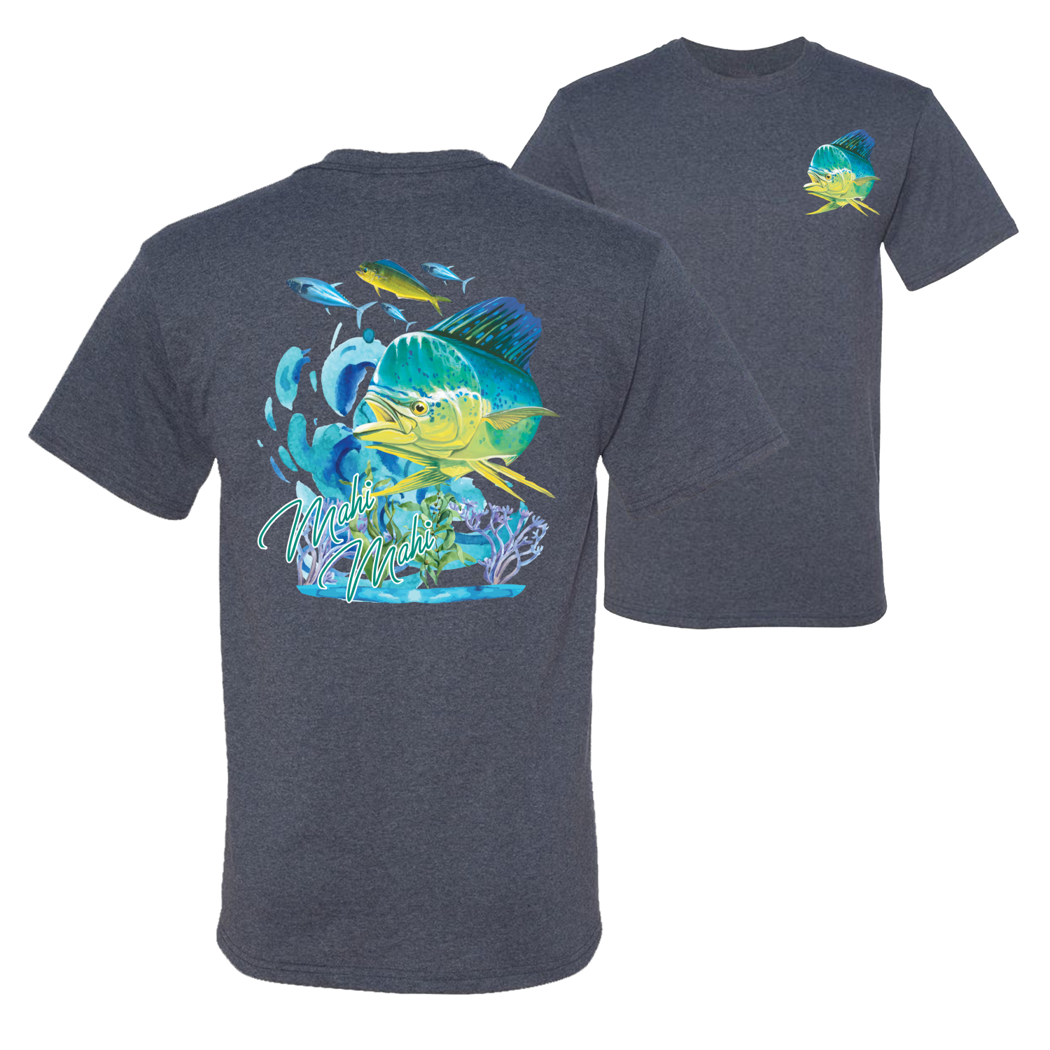Classic Fresh Mahi Classic Nautical Fish Graphic Men Tshirt - Picture 23 of 25