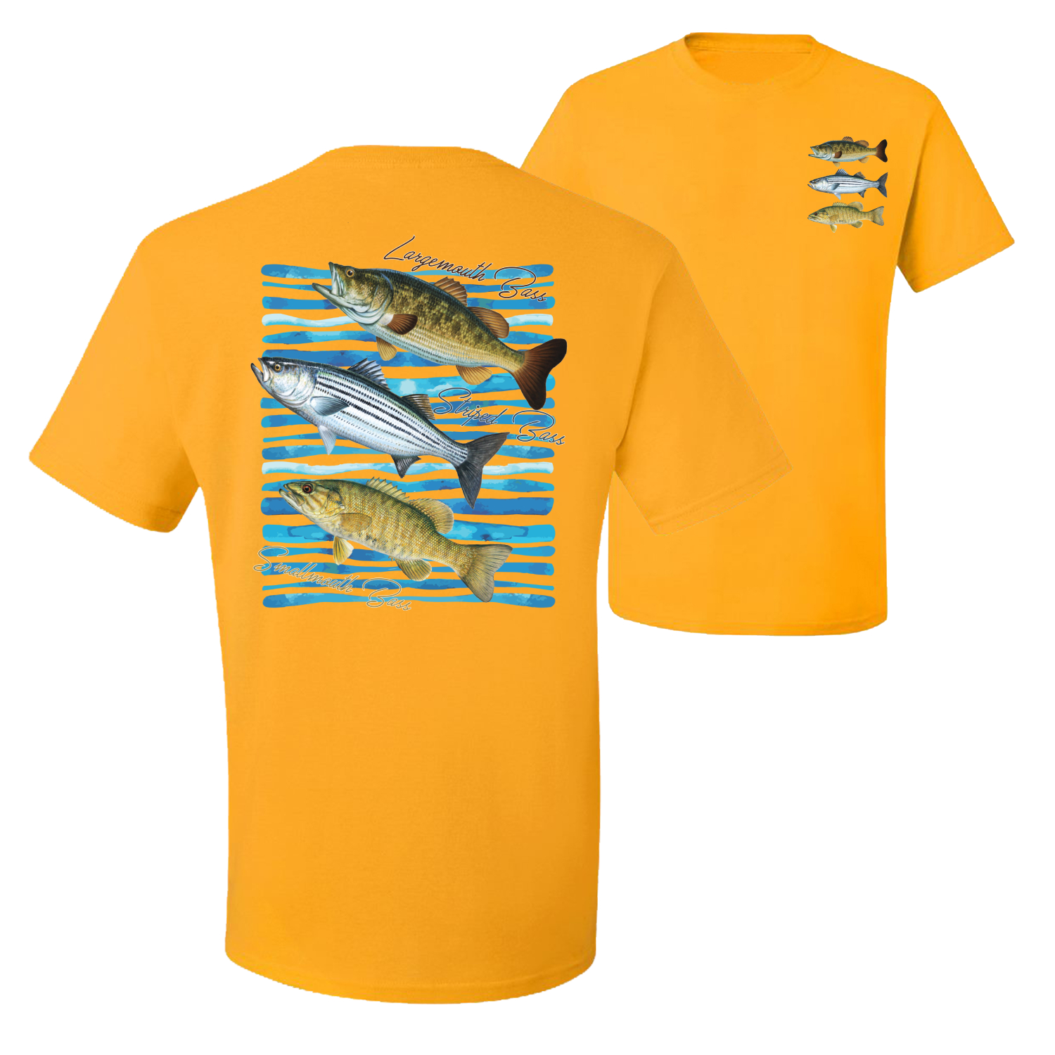 Largemouth Striped Smallmouth Big Bass Fish Graphic Men Tshirt - Picture 6 of 25