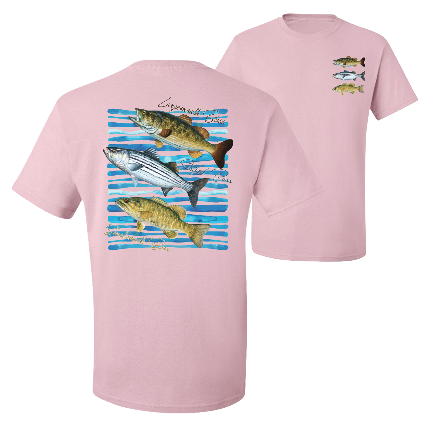 Largemouth Striped Smallmouth Big Bass Fish Graphic Men Tshirt - Picture 11 of 25
