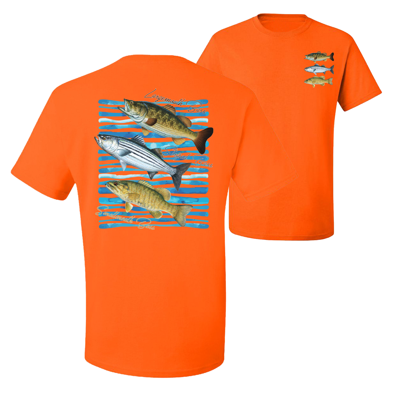 Largemouth Striped Smallmouth Big Bass Fish Graphic Men Tshirt - Picture 17 of 25