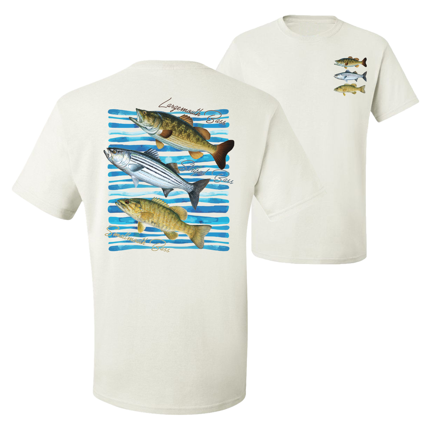 Largemouth Striped Smallmouth Big Bass Fish Graphic Men Tshirt - Picture 21 of 25