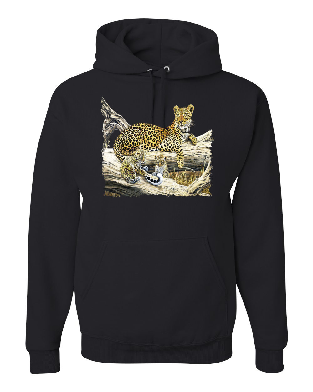 Wild Forest Spotted Cheetah Family Graphic Hoodie Sweatshirt - Picture 1 of 21
