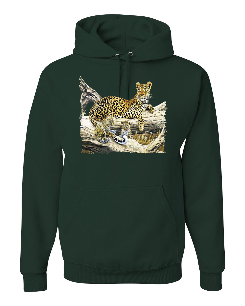Wild Forest Spotted Cheetah Family Graphic Hoodie Sweatshirt - Picture 5 of 21