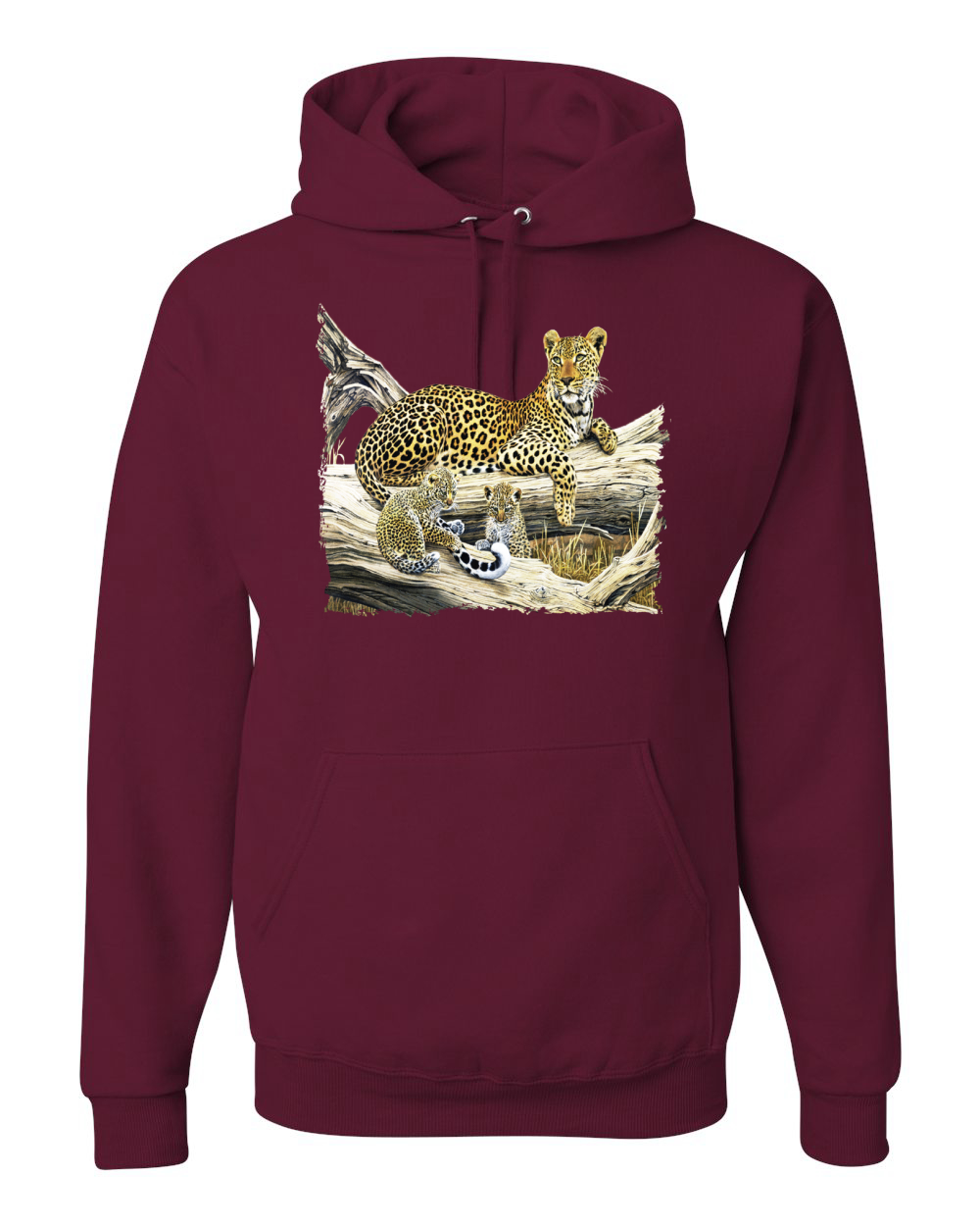 Wild Forest Spotted Cheetah Family Graphic Hoodie Sweatshirt - Picture 6 of 21