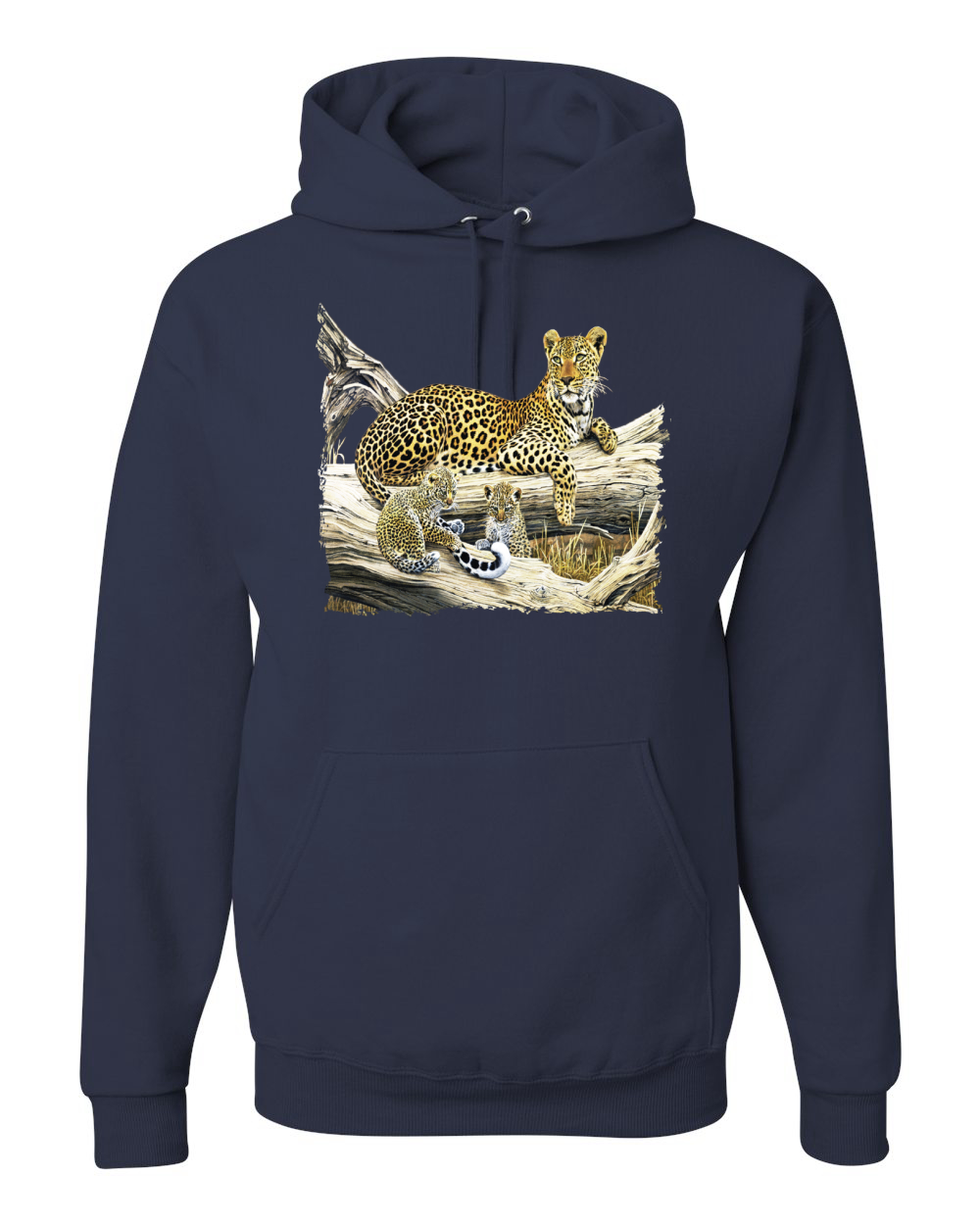 Wild Forest Spotted Cheetah Family Graphic Hoodie Sweatshirt - Picture 7 of 21