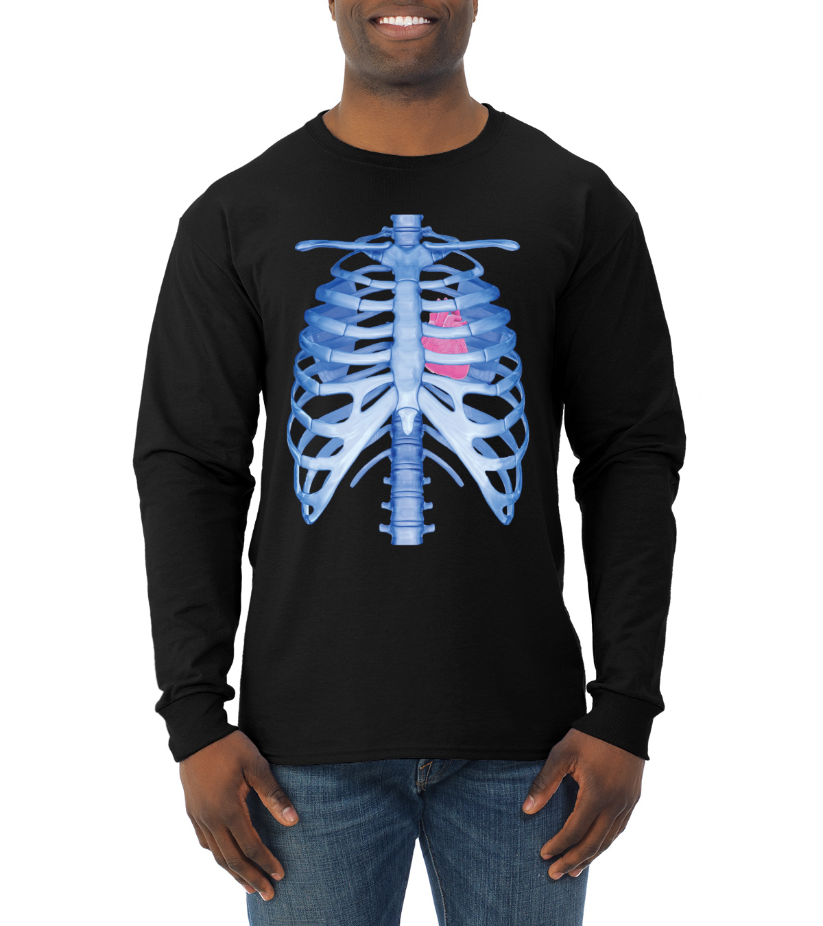 Blue Rib Cage Skeleton Halloween Mens 