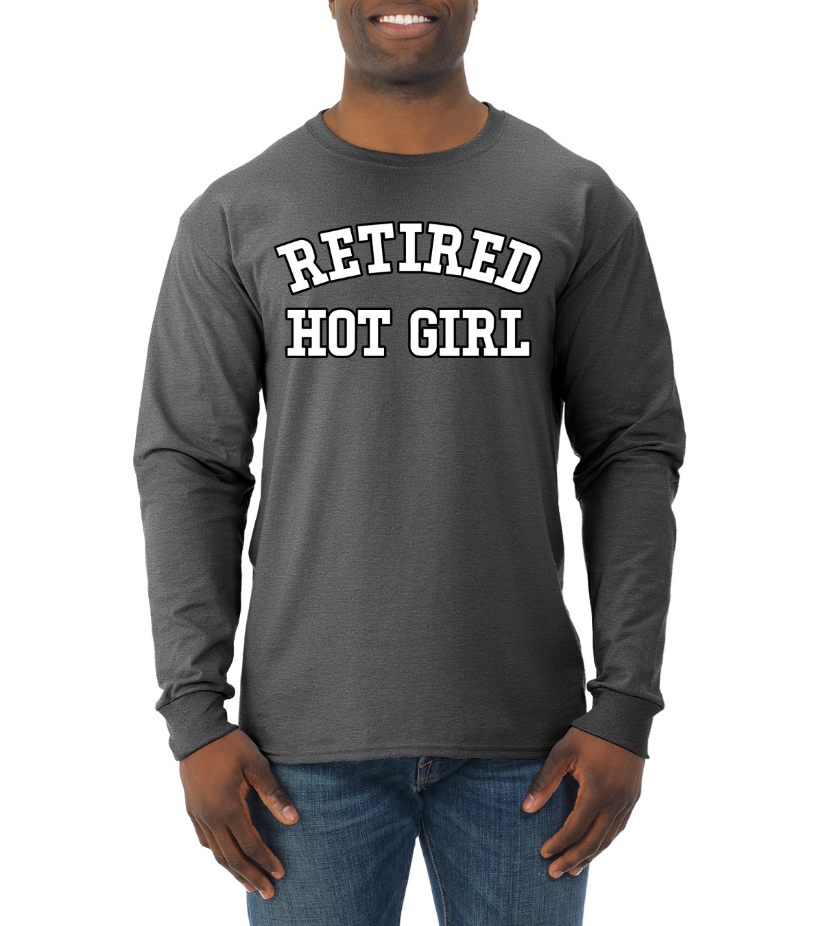 Retired Hot Girl Men Long Sleeve Tshirt