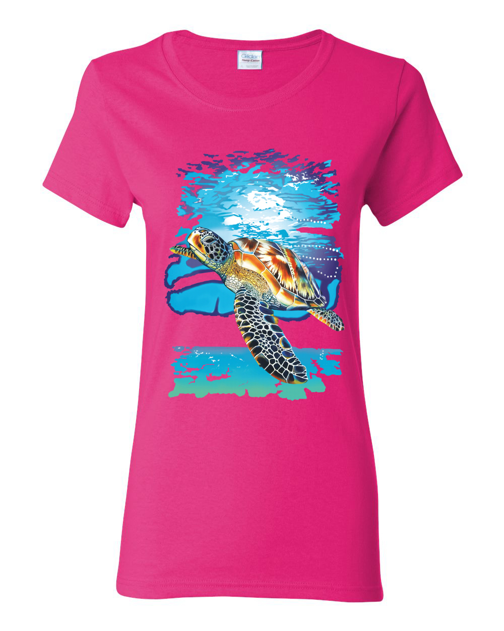 Swimming Sea Turtle Animals Women Graphic Shirt - Picture 6 of 17