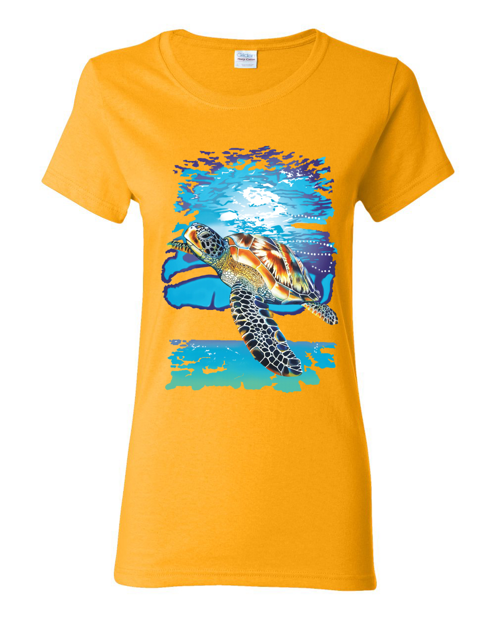 Swimming Sea Turtle Animals Women Graphic Shirt - Picture 7 of 17