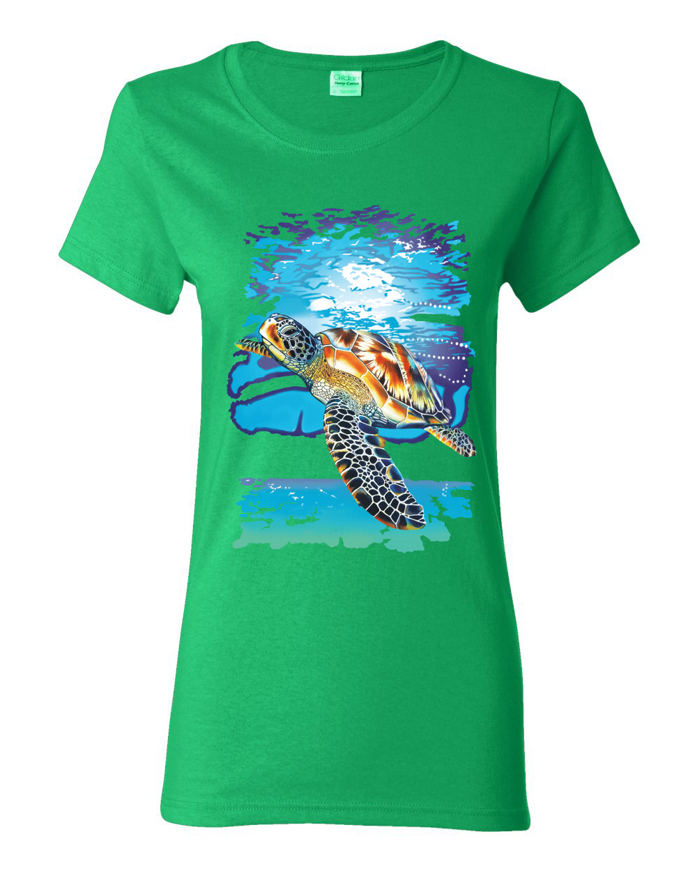 Swimming Sea Turtle Animals Women Graphic Shirt - Picture 9 of 17