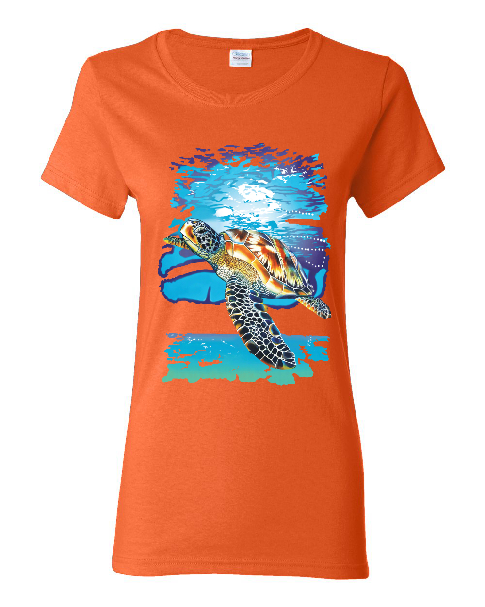 Swimming Sea Turtle Animals Women Graphic Shirt - Picture 13 of 17
