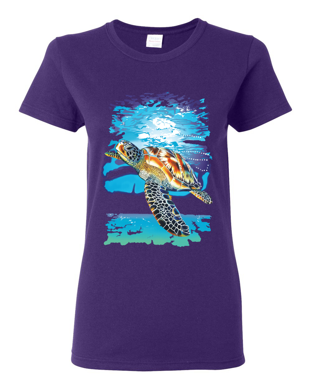 Swimming Sea Turtle Animals Women Graphic Shirt - Picture 14 of 17