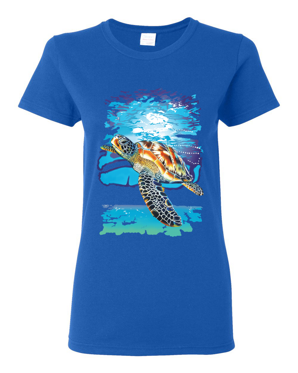 Swimming Sea Turtle Animals Women Graphic Shirt - Picture 16 of 17