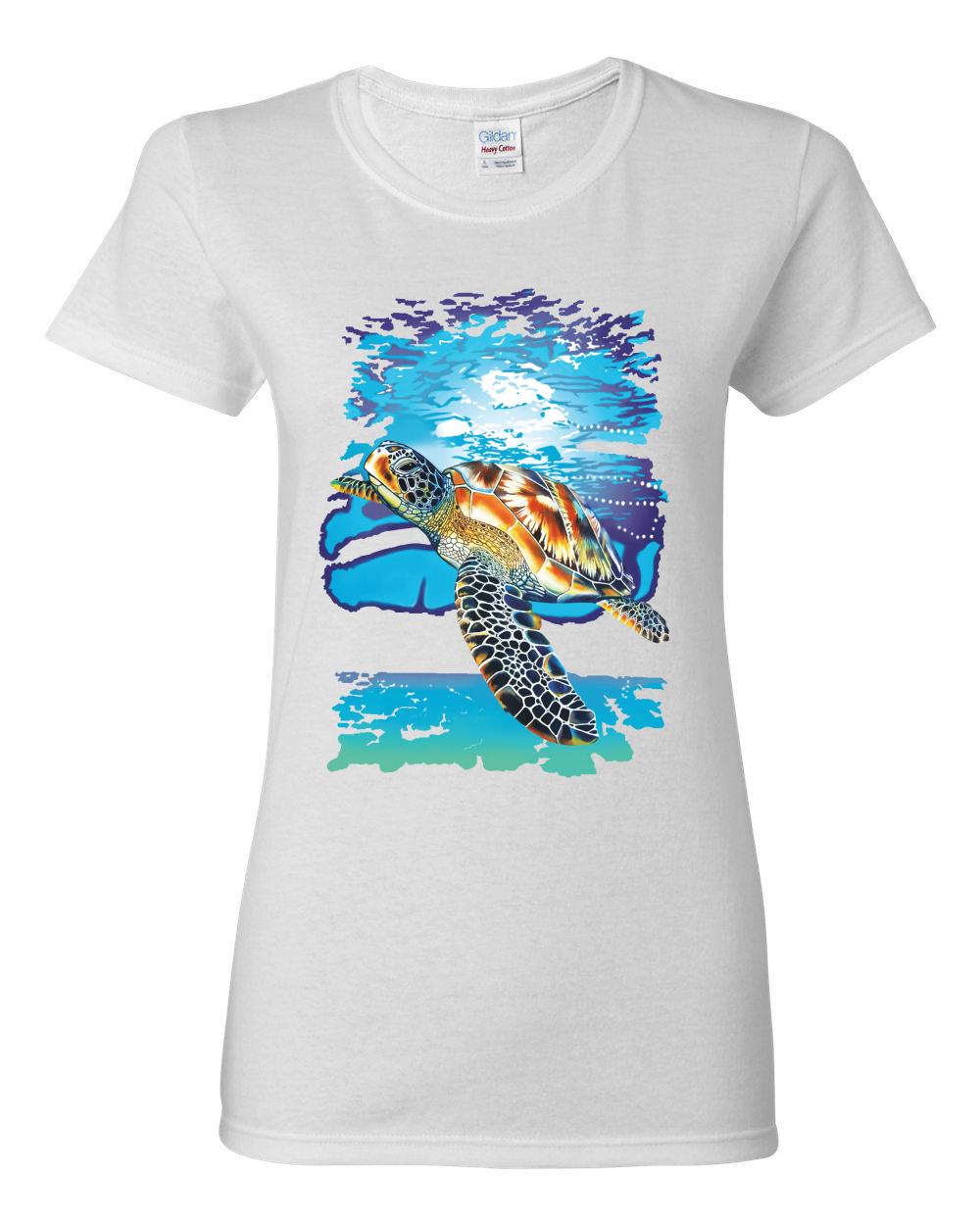 Swimming Sea Turtle Animals Women Graphic Shirt - Picture 17 of 17