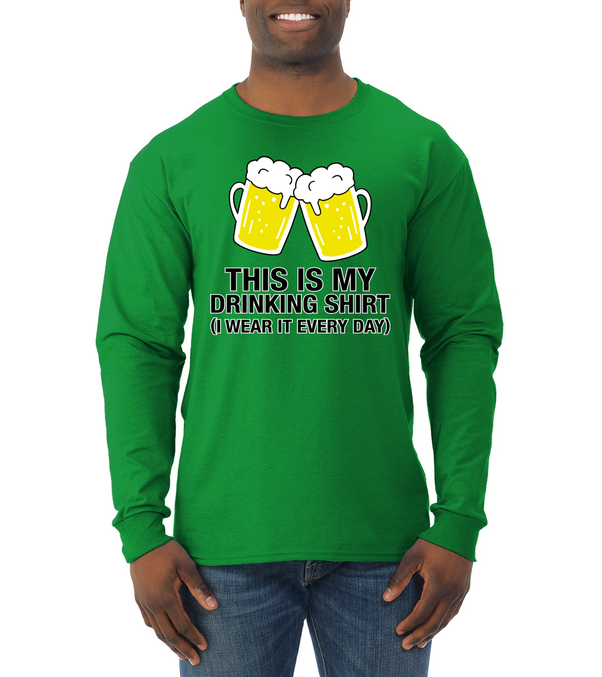 This is My Drinking I wear It Everyday Beer Mug Funny Drinking Long Sleeve Shirt - Picture 5 of 6