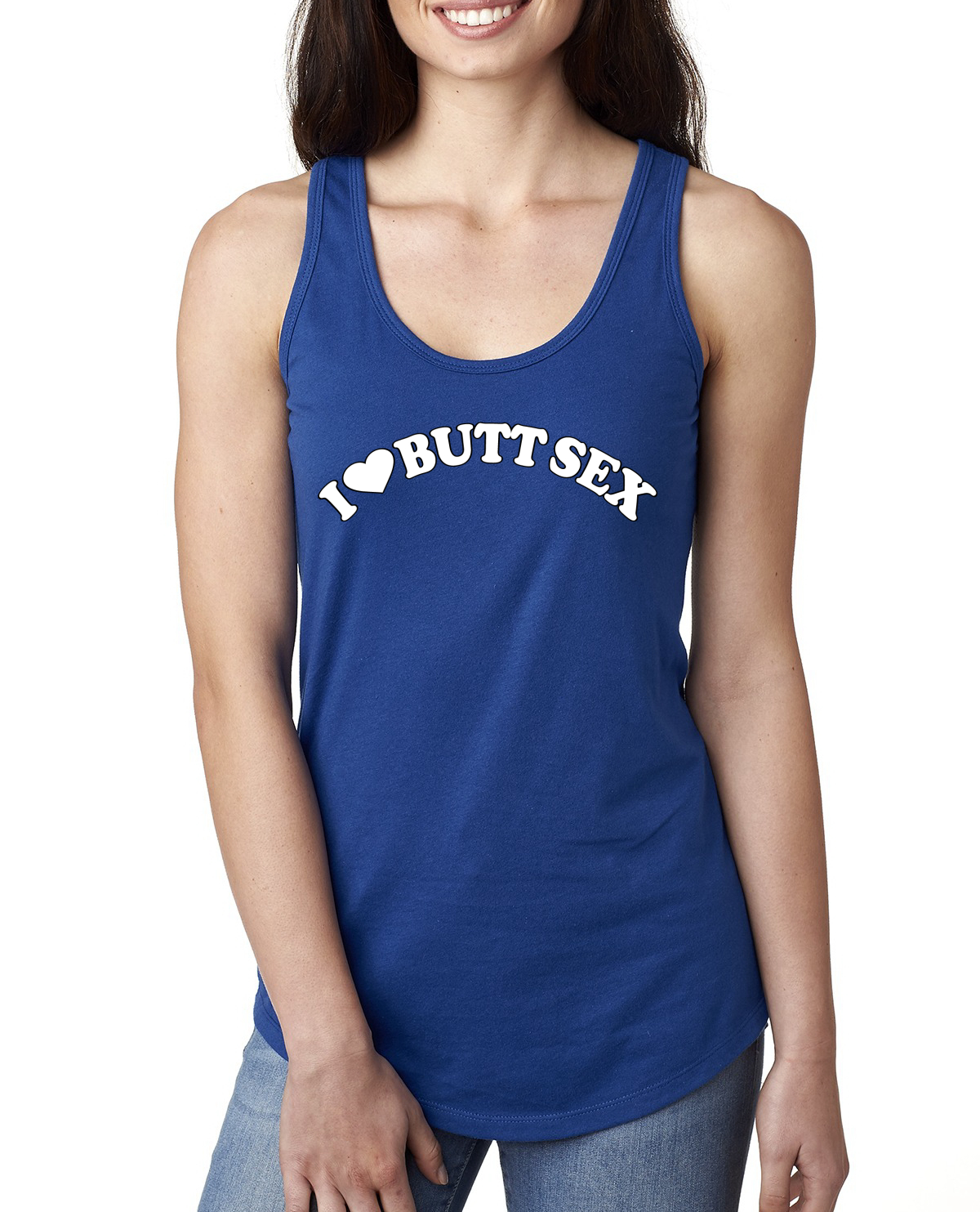 Camiseta sin mangas I Heart Butt Sex Ladies Racerback - Imagen 8 de 9