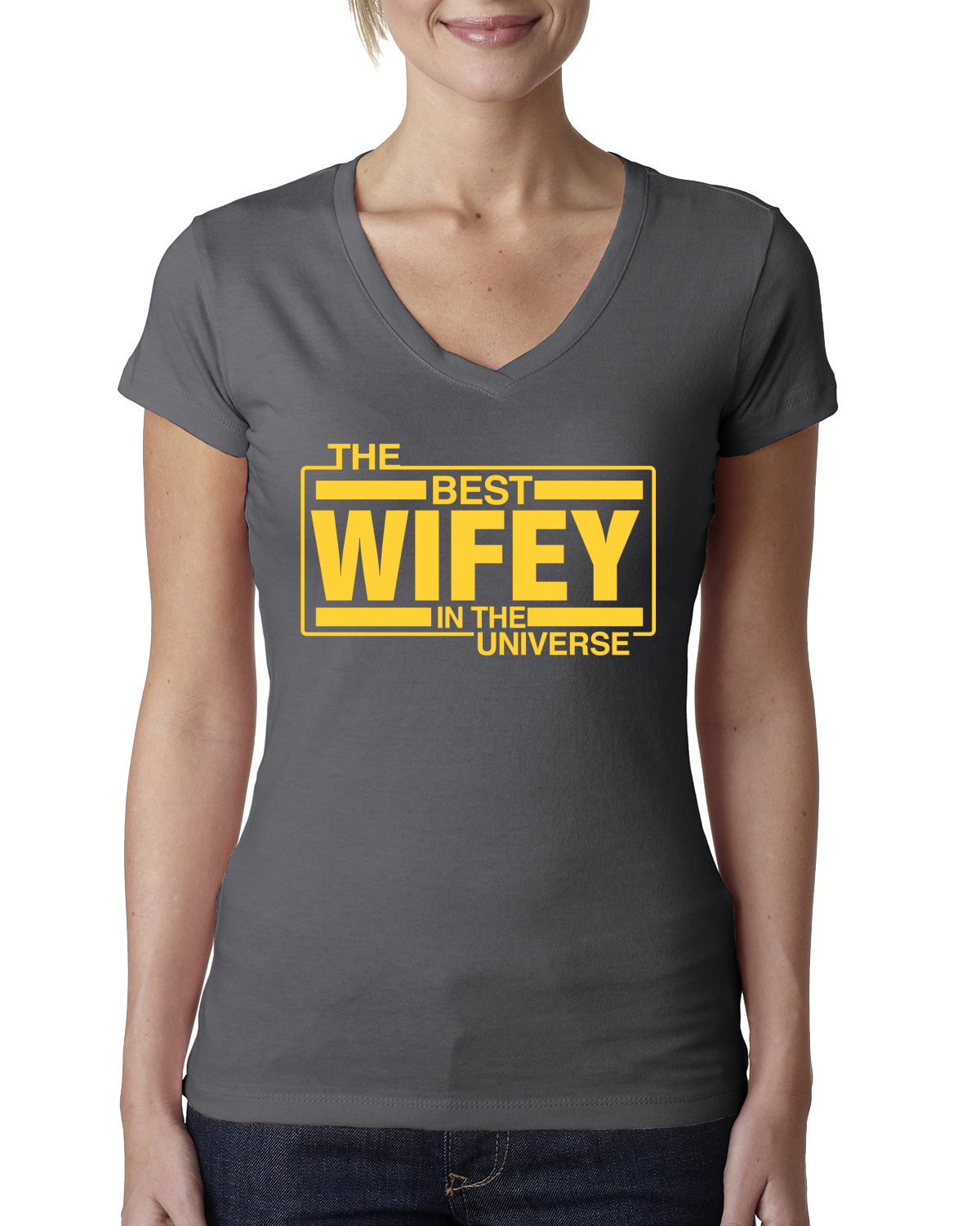 Camiseta para mujer The Best Wifey in The Universe cuello en V junior - Imagen 7 de 10