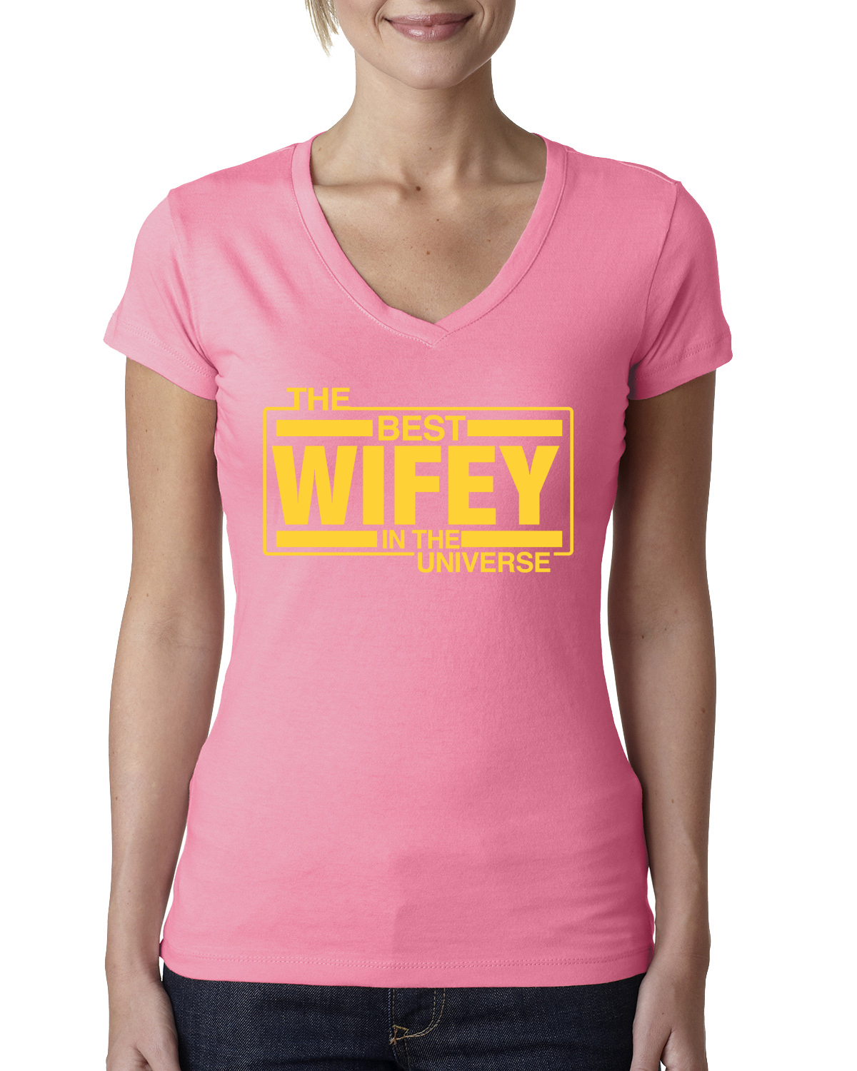 Camiseta para mujer The Best Wifey in The Universe cuello en V junior - Imagen 8 de 10
