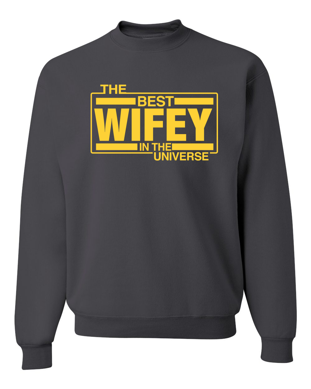 The Best Wifey in The Universe Unisex Crewneck Graphic Sweatshirt - Picture 4 of 14