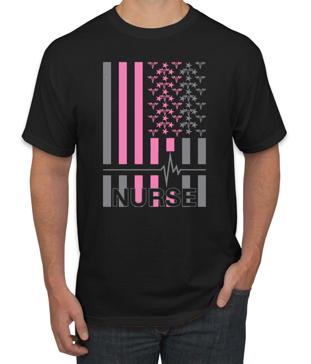 Camiseta gráfica Nurse Flag Heartbeat héroe cuidador enfermera hombre - Imagen 4 de 23