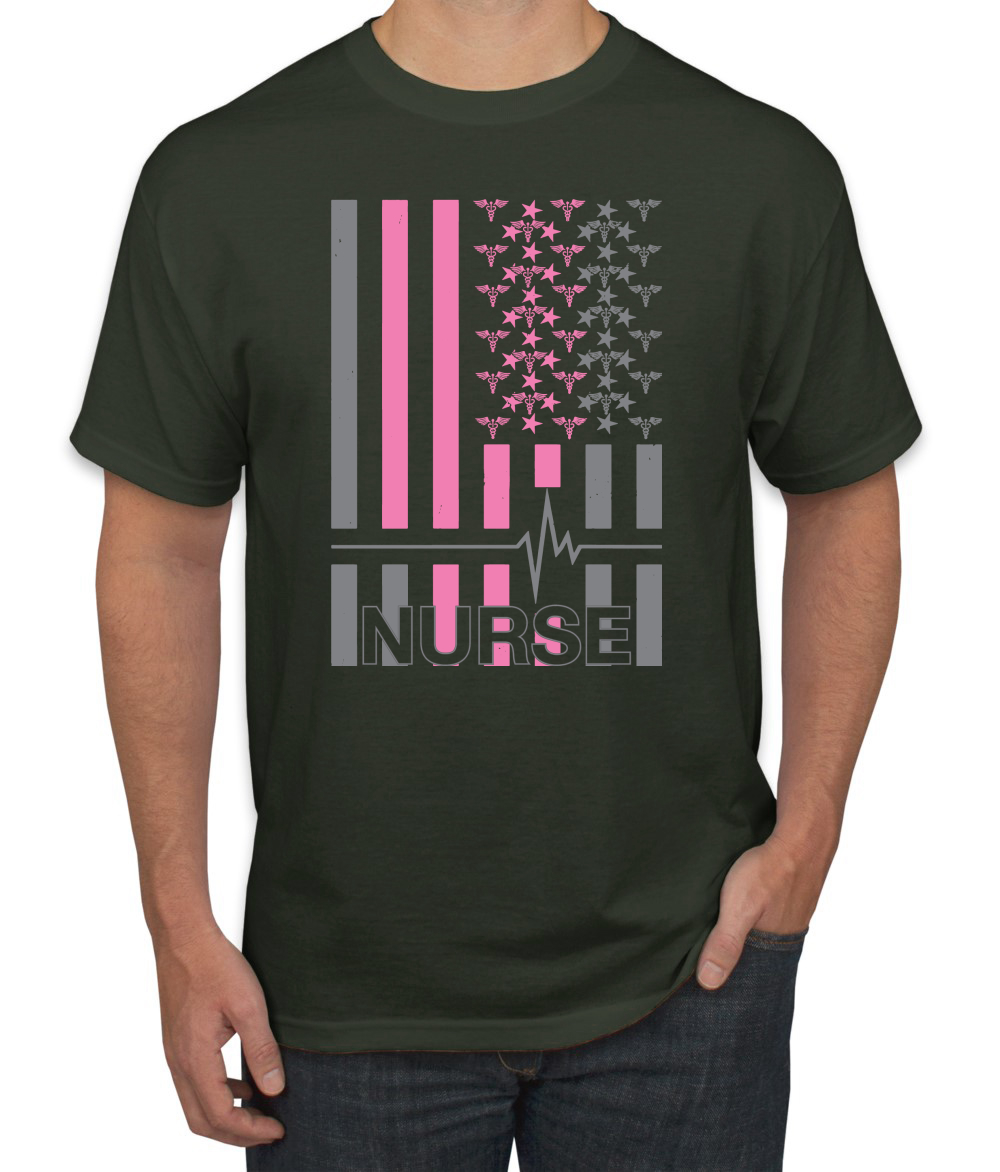 Camiseta gráfica Nurse Flag Heartbeat héroe cuidador enfermera hombre - Imagen 20 de 23