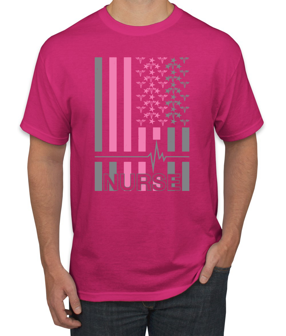 Camiseta gráfica Nurse Flag Heartbeat héroe cuidador enfermera hombre - Imagen 5 de 23