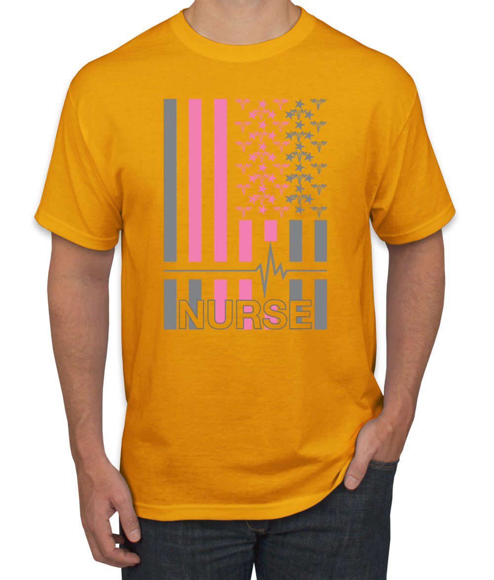 Camiseta gráfica Nurse Flag Heartbeat héroe cuidador enfermera hombre - Imagen 6 de 23