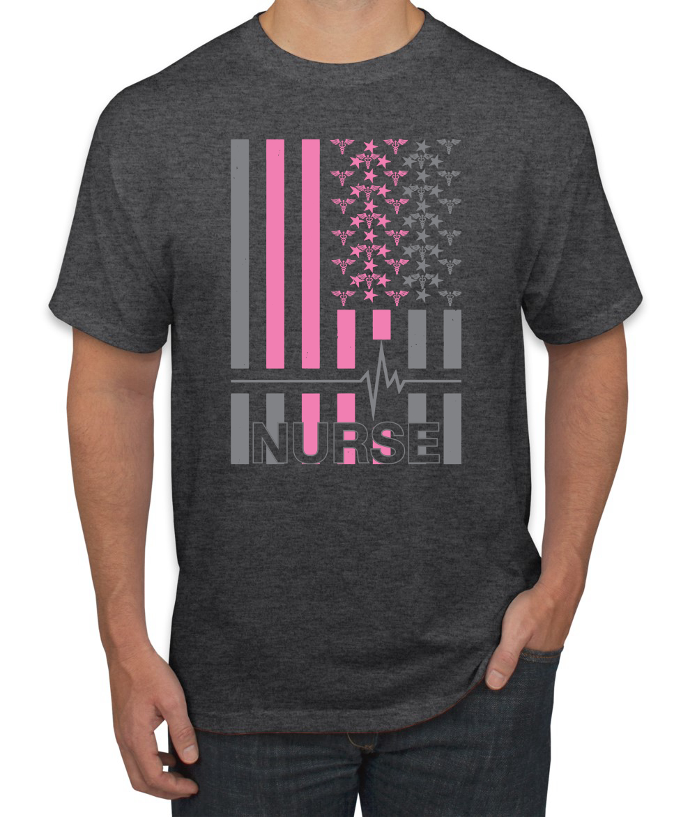 Camiseta gráfica Nurse Flag Heartbeat héroe cuidador enfermera hombre - Imagen 7 de 23