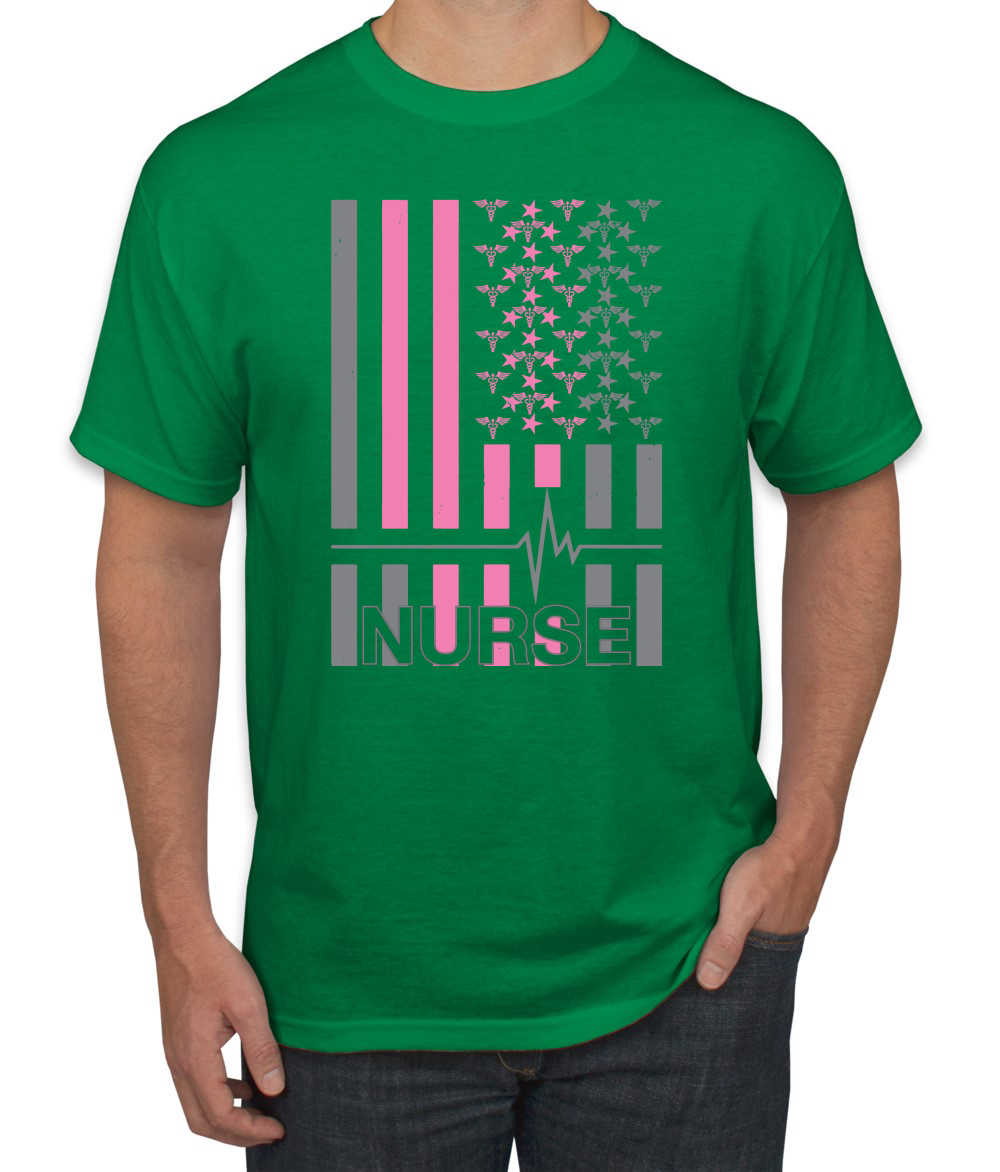 Camiseta gráfica Nurse Flag Heartbeat héroe cuidador enfermera hombre - Imagen 8 de 23