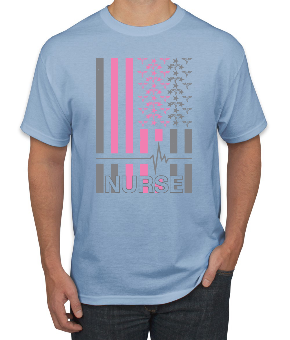 Camiseta gráfica Nurse Flag Heartbeat héroe cuidador enfermera hombre - Imagen 9 de 23