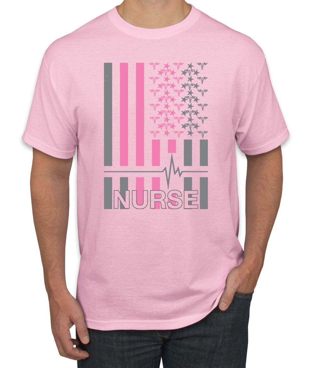 Camiseta gráfica Nurse Flag Heartbeat héroe cuidador enfermera hombre - Imagen 10 de 23